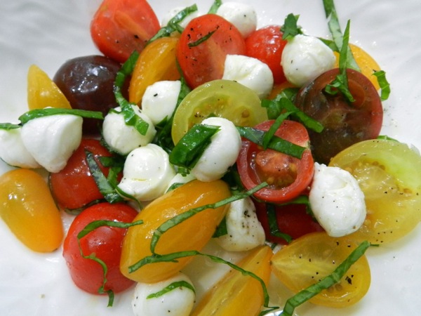 tomato, mozzarella basil salad