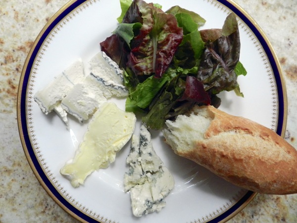 cheese and salad course