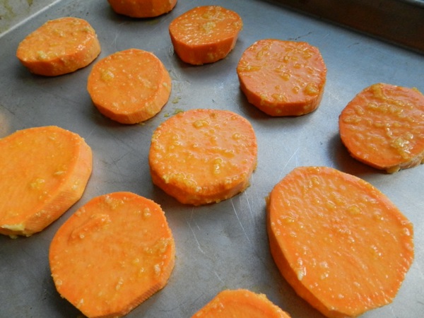 roasted sweet potatoes with fried sage