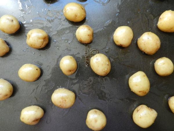 new potatoes stuffed with smoke salmon