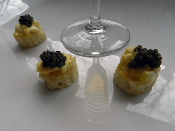 caviar egg toasts