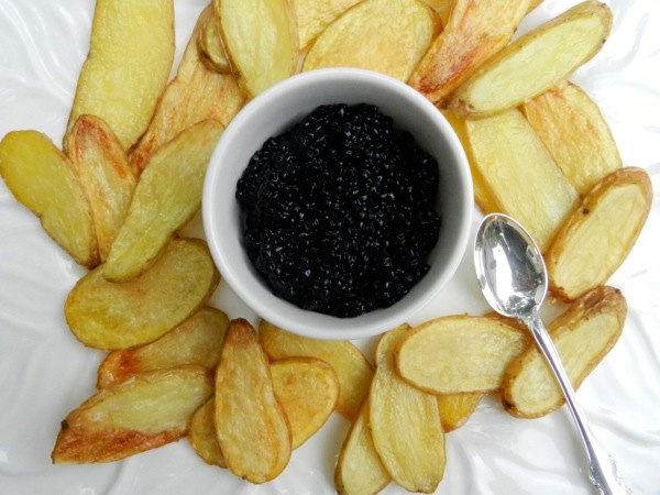 caviar with fingerling chips