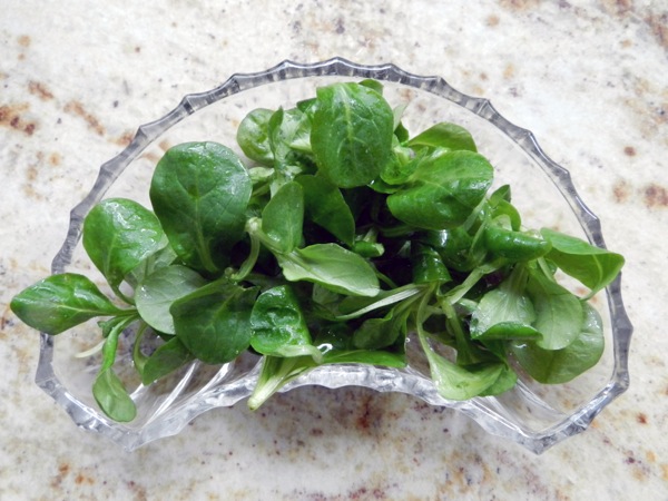 mache salad with black truffle oil