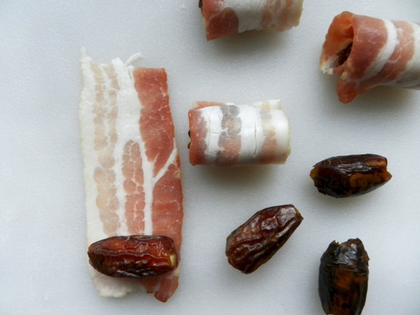 dates wrapped in bacon