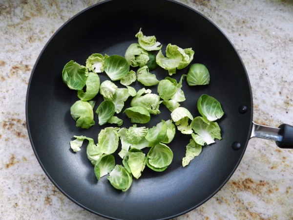 pureed parsnip with sautéed brussels sprout leaves