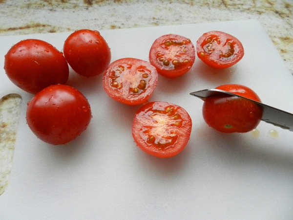 roasted tomato and burrata toasts