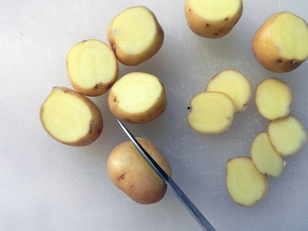 new potatoes stuffed with smoke salmon