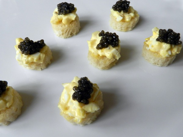 caviar egg toasts